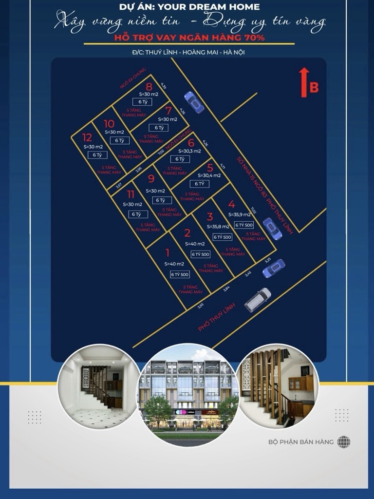 Bán nhà Thuý Lĩnh - diện tích 36m2 6 tầng - Ô tô tránh - giá 7 tỷ