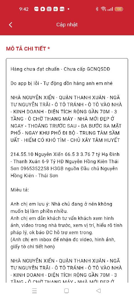 Bán nhà Nguyễn Xiển - diện tích 66.5m2 3 tầng - Ô tô vào nhà - giá 8,5 tỷ