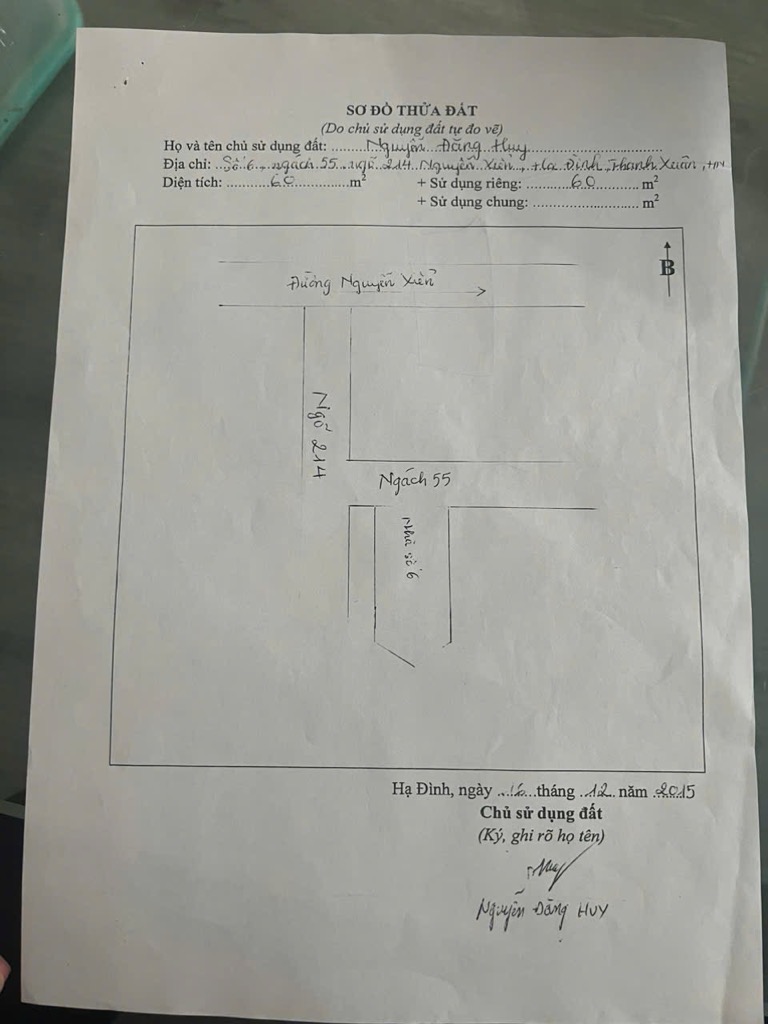 Bán nhà Nguyễn Xiển - diện tích 60m2 2 tầng - ô tô tránh - giá 6,5 tỷ