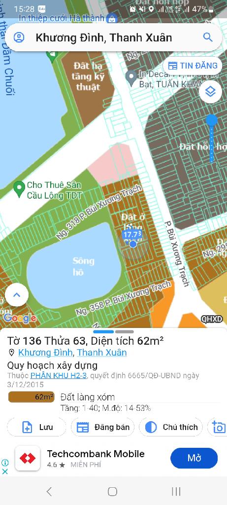 Bán nhà Bùi Xương Trạch - diện tích 62m2 1 tầng - Ô TÔ - giá 15 tỷ
