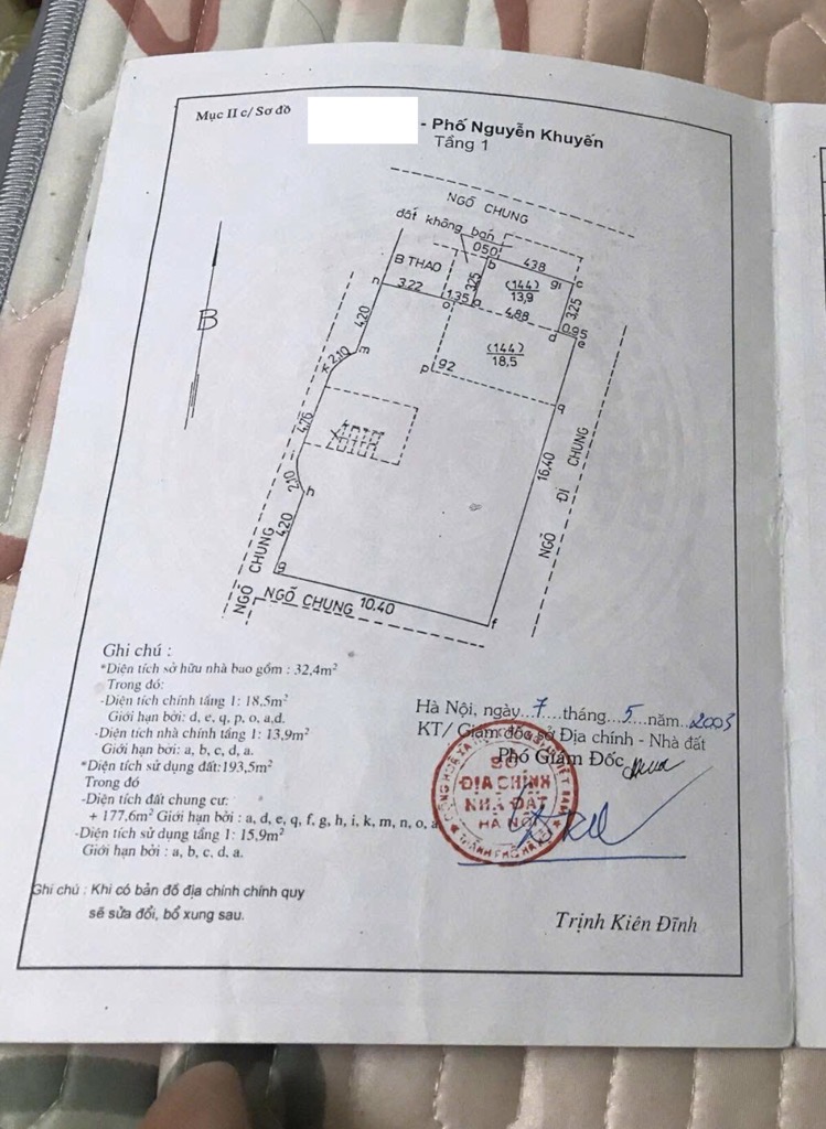 Bán nhà Nguyễn Khuyến - diện tích 28m2 1 tầng - Nhà lô góc, cấp 4 có gác xép - giá 2,8 tỷ