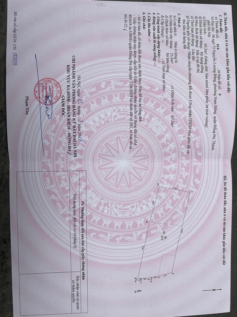 Bán nhà Nguyễn Lương Bằng - diện tích 65,3m2 8 tầng - 20 phòng khép kín - giá 24,5 tỷ