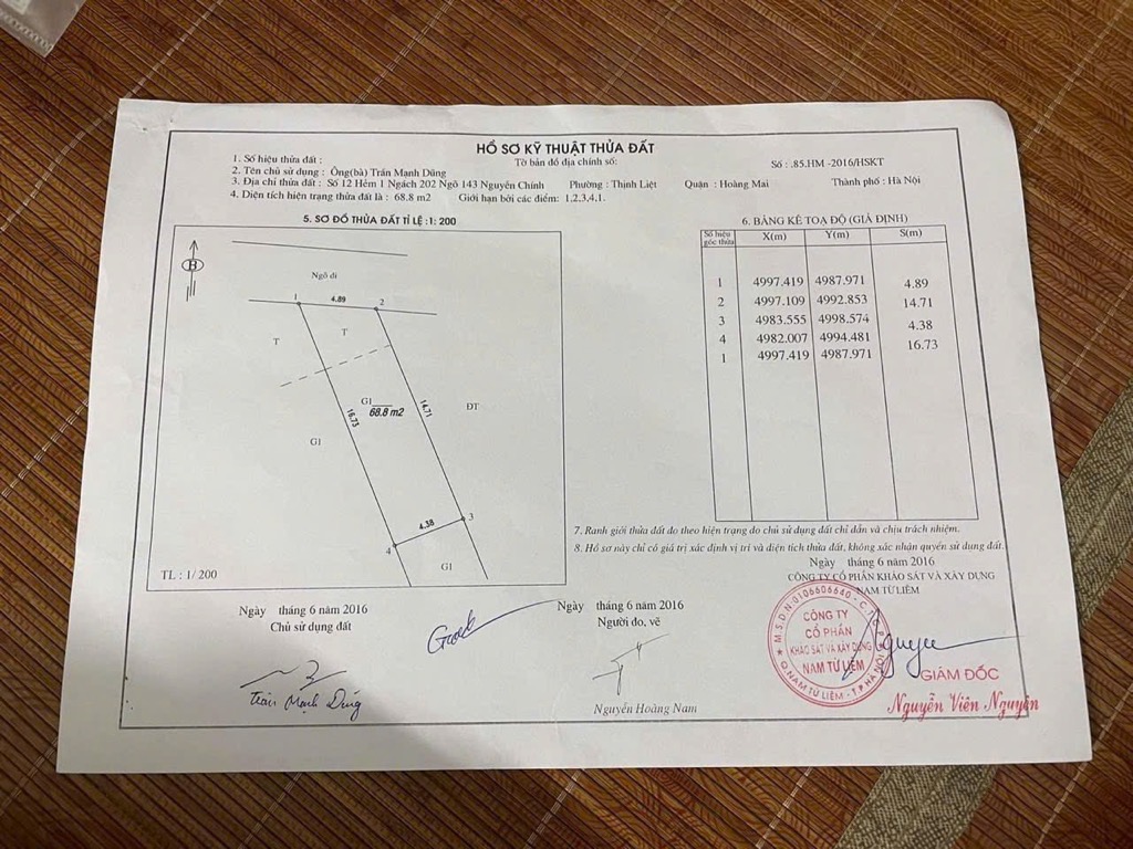 Bán nhà Nguyễn Chính - diện tích 69m2 1 tầng - Ô TÔ TẢI ĐỖ CỬA - giá 2,35 tỷ