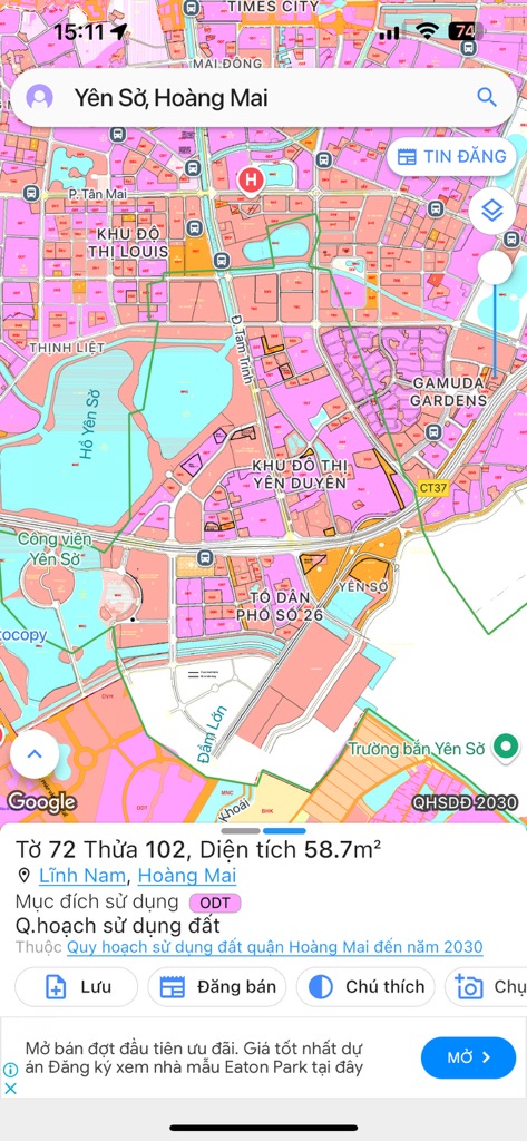 Bán nhà Thuý Lĩnh - diện tích 76,5m2 1 tầng - MẶT NGÕ Ô TÔ TRÁNH - giá 12,5 tỷ