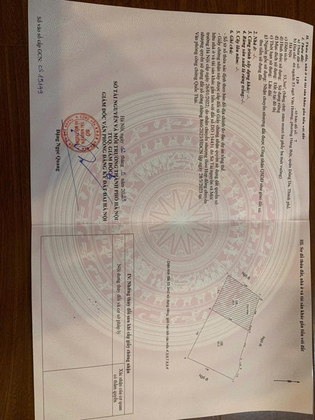 Bán nhà Văn Hương - diện tích 54m2 5 tầng - Lô góc 2 thoáng - giá 13 tỷ