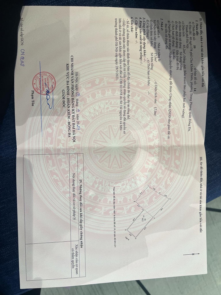 Bán nhà Chợ Khâm Thiên - diện tích 45,2m2 3 tầng - Nhà mới đập hộp - giá 7,6 tỷ