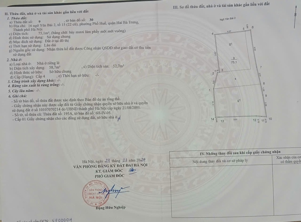 Bán nhà Yên Bái 2 - diện tích 75.1m2 4 tầng - Ô TÔ ĐỖ CỬA - giá 23,8 tỷ