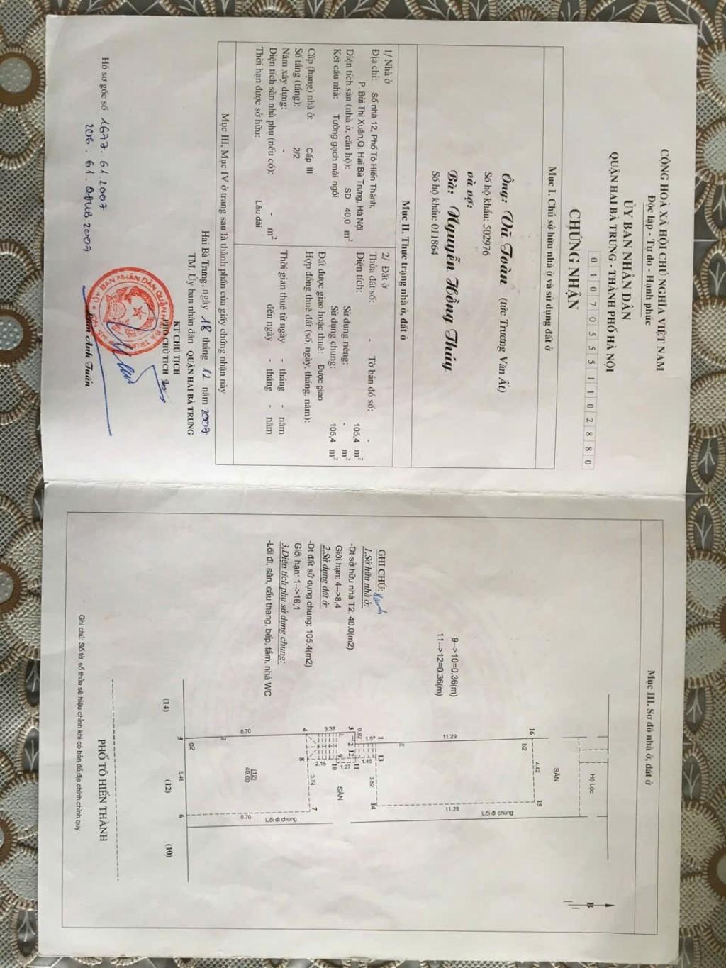Bán nhà Tô Hiến Thành - diện tích 40m2 1 tầng - Nhà đẹp như khách sạn - giá 9,6 tỷ