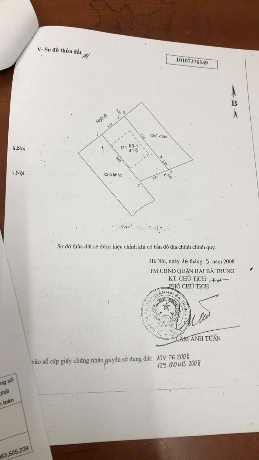 Bán nhà Trần Đại Nghĩa - diện tích 42m2 6 tầng - Sổ đỏ chính chủ - giá 15 tỷ