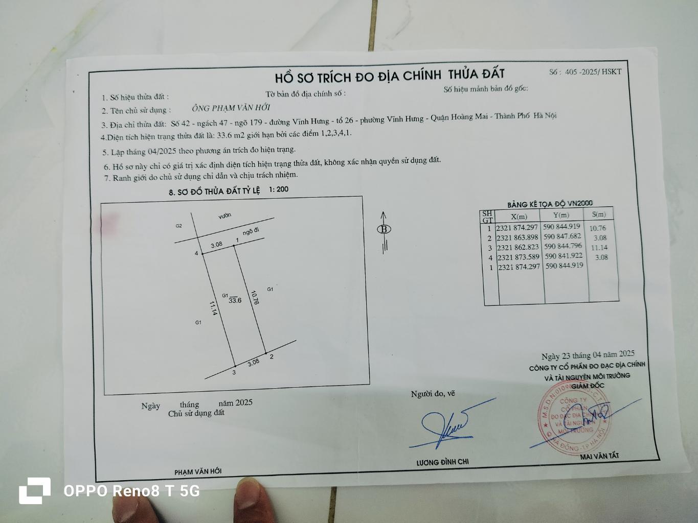 Bán nhà Vĩnh Hưng - diện tích 33,6m2 2 tầng - gần ngõ ô tô - giá 2,95 tỷ