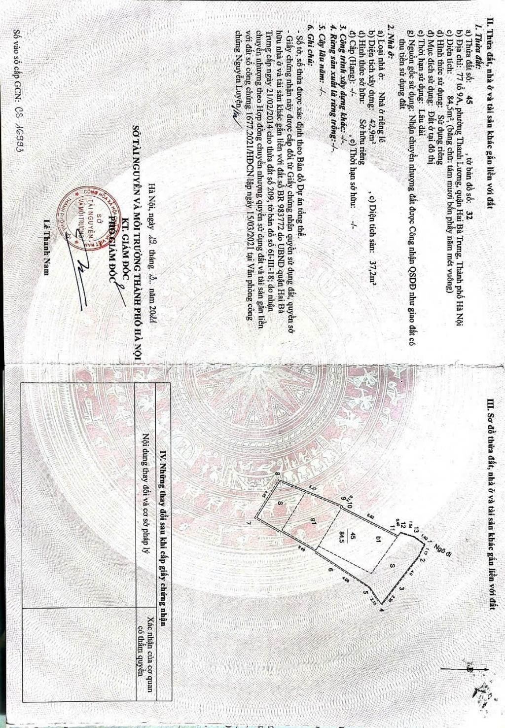 Bán nhà Đê Trần Khát Chân - diện tích 84.5m2 6 tầng - Thang máy - giá 18,5 tỷ