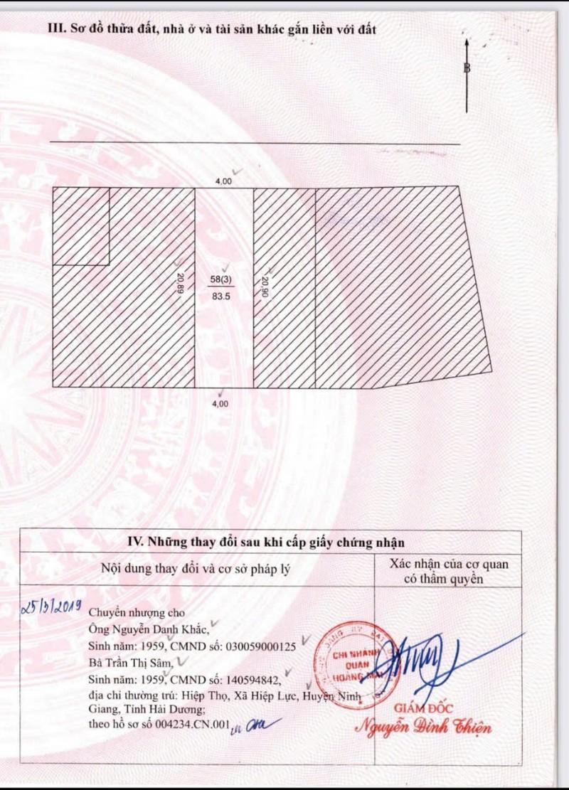 Bán đất tặng nhà Thúy Lĩnh nhỉnh 9 tỷ - 84m2 sổ đỏ - mặt tiền 4m - ô tô tải đỗ cửa