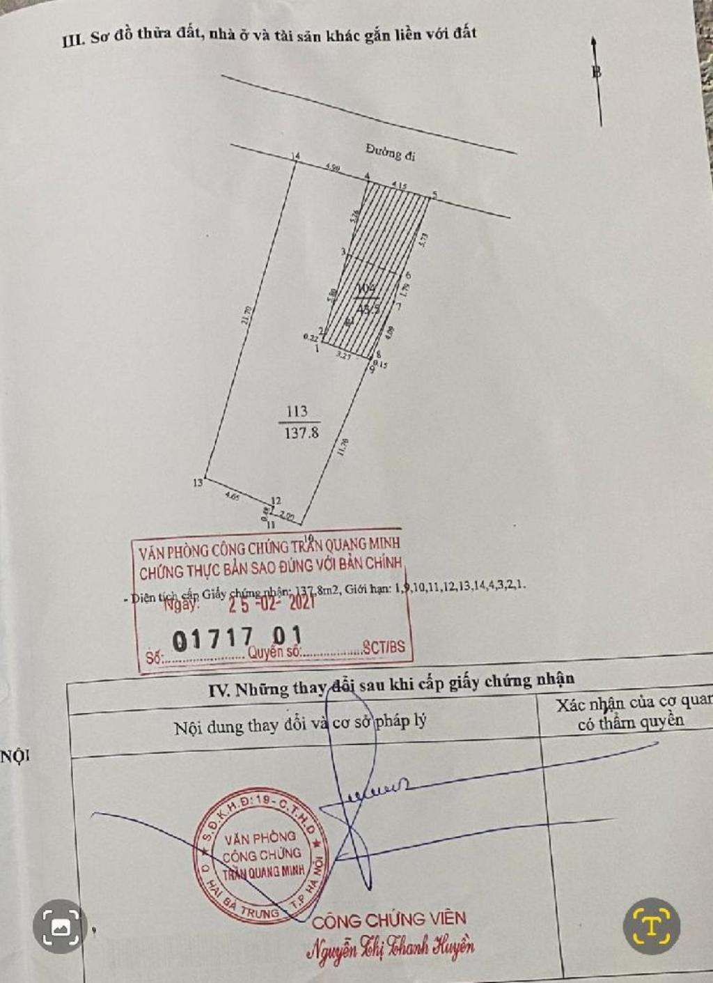 Bán nhà Đê Trần Khát Chân - diện tích 138m2 1 tầng - ô tô tránh - giá 22 tỷ