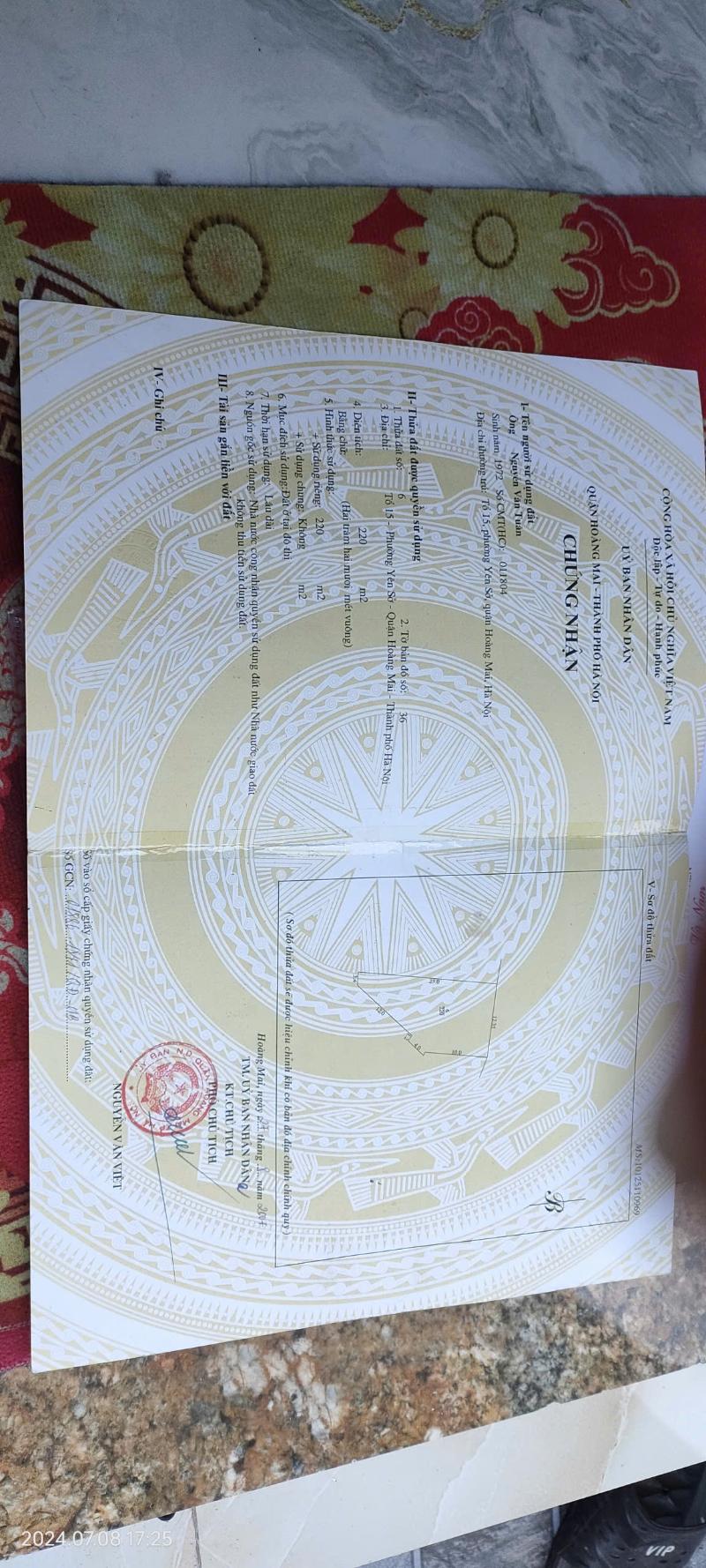 Bán nhà Yên Duyên - diện tích 50m2 1 tầng - ô tô vào trong nhà - giá 6,75 tỷ