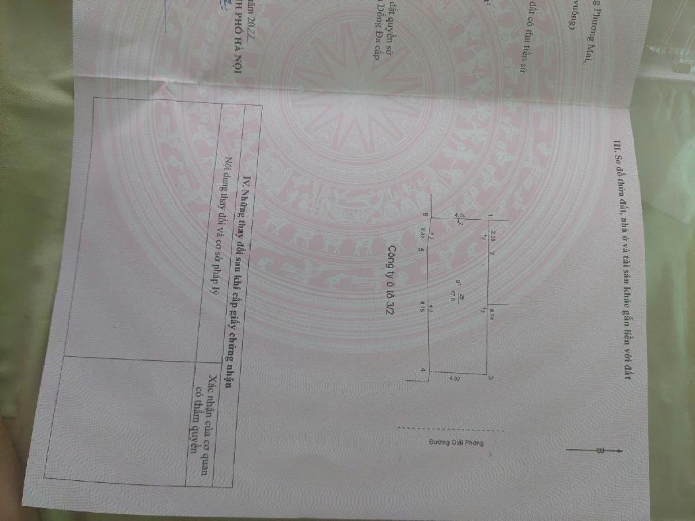 Bán nhà Giải Phóng - diện tích 47m2 5 tầng - Mặt phố kinh doanh - giá 15,5 tỷ