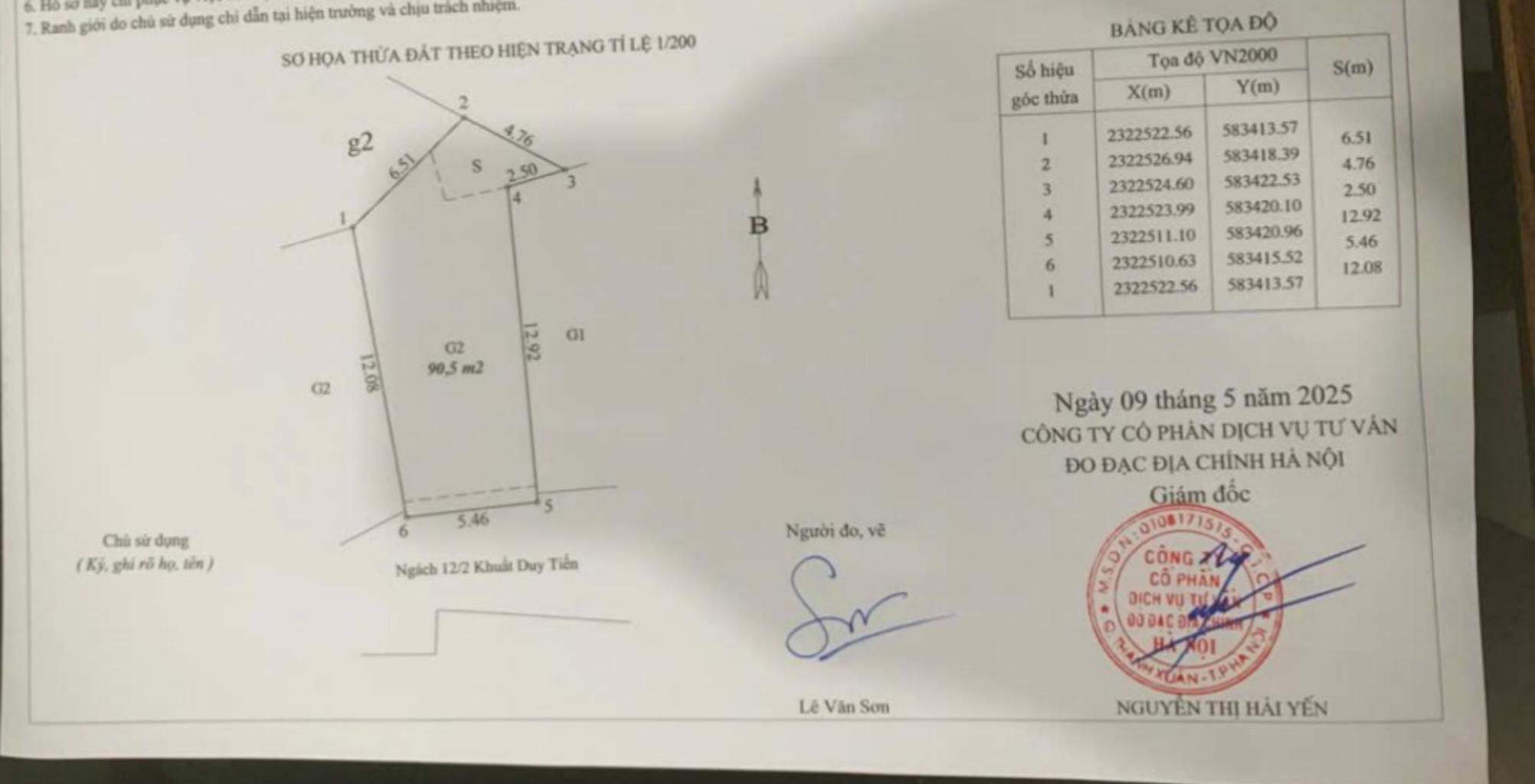 Bán nhà Khuất Duy Tiến - diện tích 90.5m2 2 tầng - Ô tô đỗ cửa - giá 6,5 tỷ