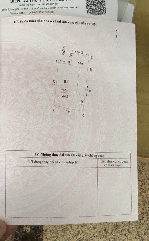 Bán nhà Ngõ Trại Cá - diện tích 44.8m2 1 tầng - Lô góc - giá 8,9 tỷ