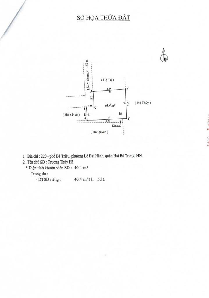 Bán nhà Bà Triệu - diện tích 40m2 4 tầng - 2 mặt thoáng - giá 14,5 tỷ