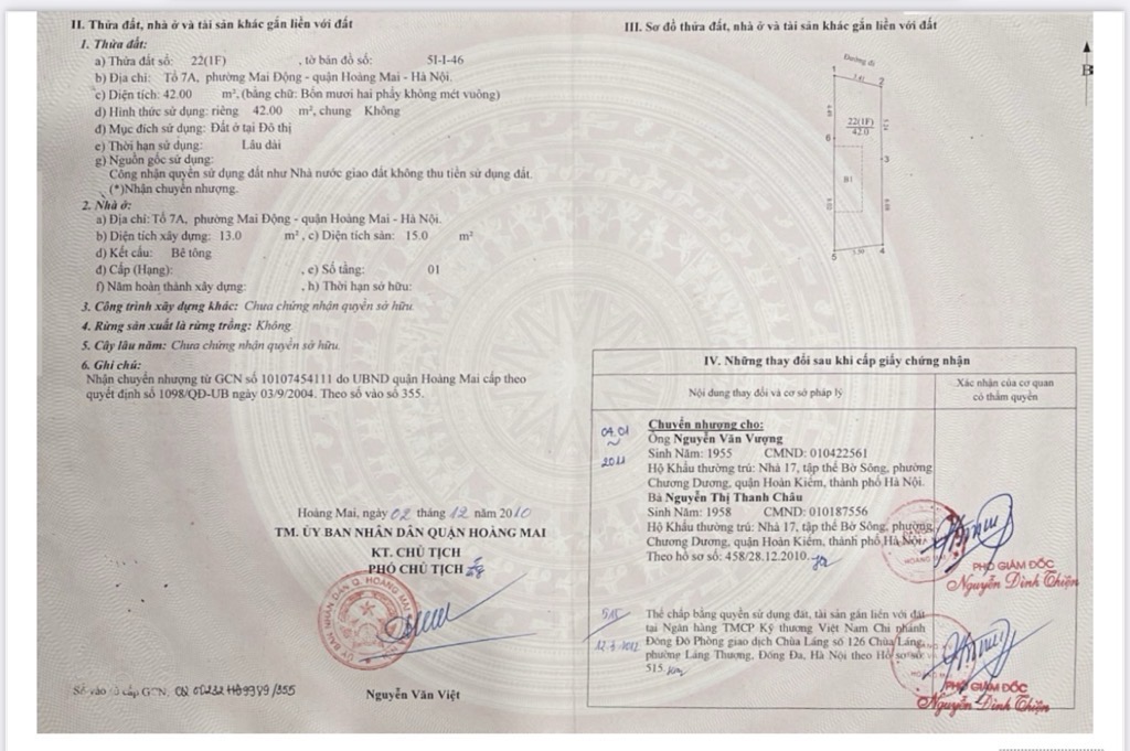 Bán nhà Mai Động - diện tích 42m2 5 tầng - Ô TÔ - KINH DOANH - giá 8,5 tỷ