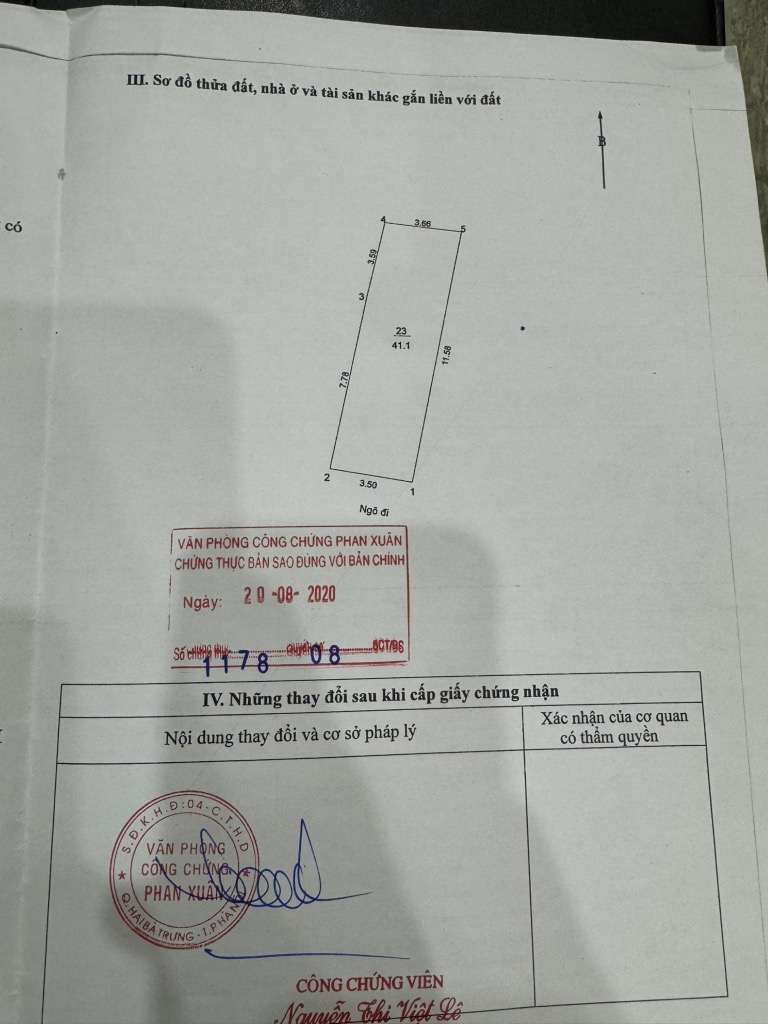 Bán nhà Tân Lạc - diện tích 41m2 6 tầng - Nhà tự xây kiên cố - giá 8,3 tỷ