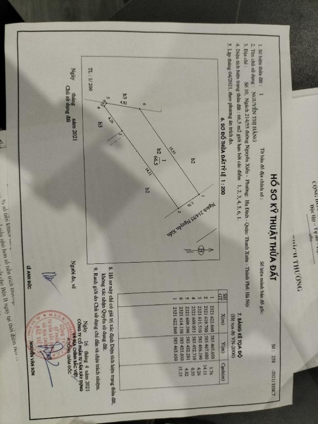 Bán nhà Nguyễn Xiển - diện tích 66.5m2 3 tầng - Ô tô vào nhà - giá 8,5 tỷ