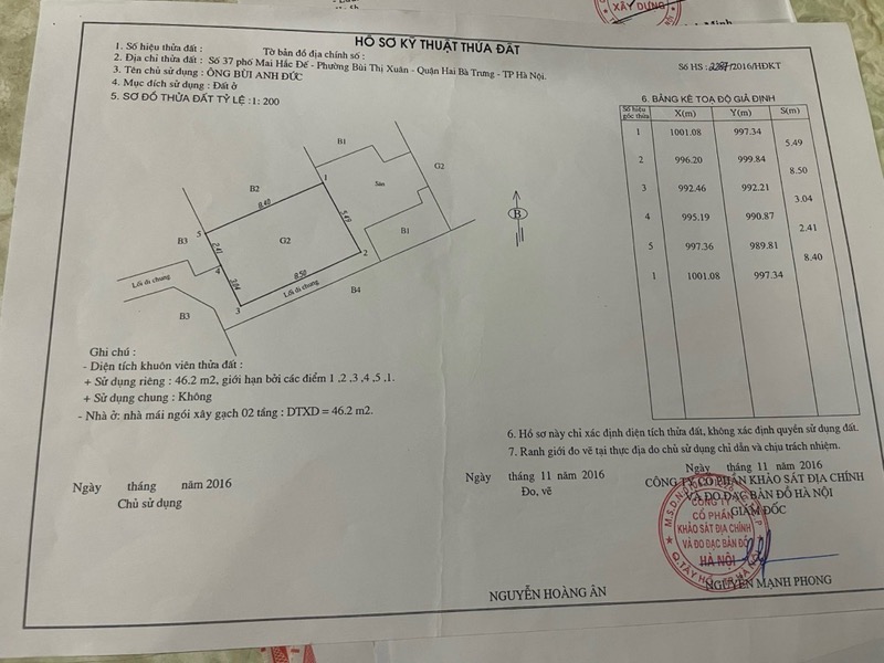 Bán nhà Mai Hắc Đế - diện tích 47m2 3 tầng - nhà trong ngõ, cách mặt phố 3 bước chân - giá 7 tỷ