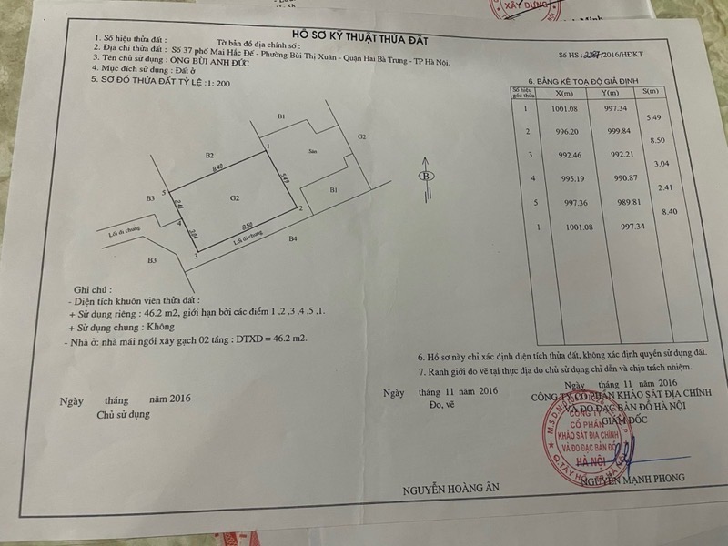 Bán nhà Mai Hắc Đế - diện tích 47m2 3 tầng - nhà trong ngõ, cách mặt phố 3 bước chân - giá 7 tỷ