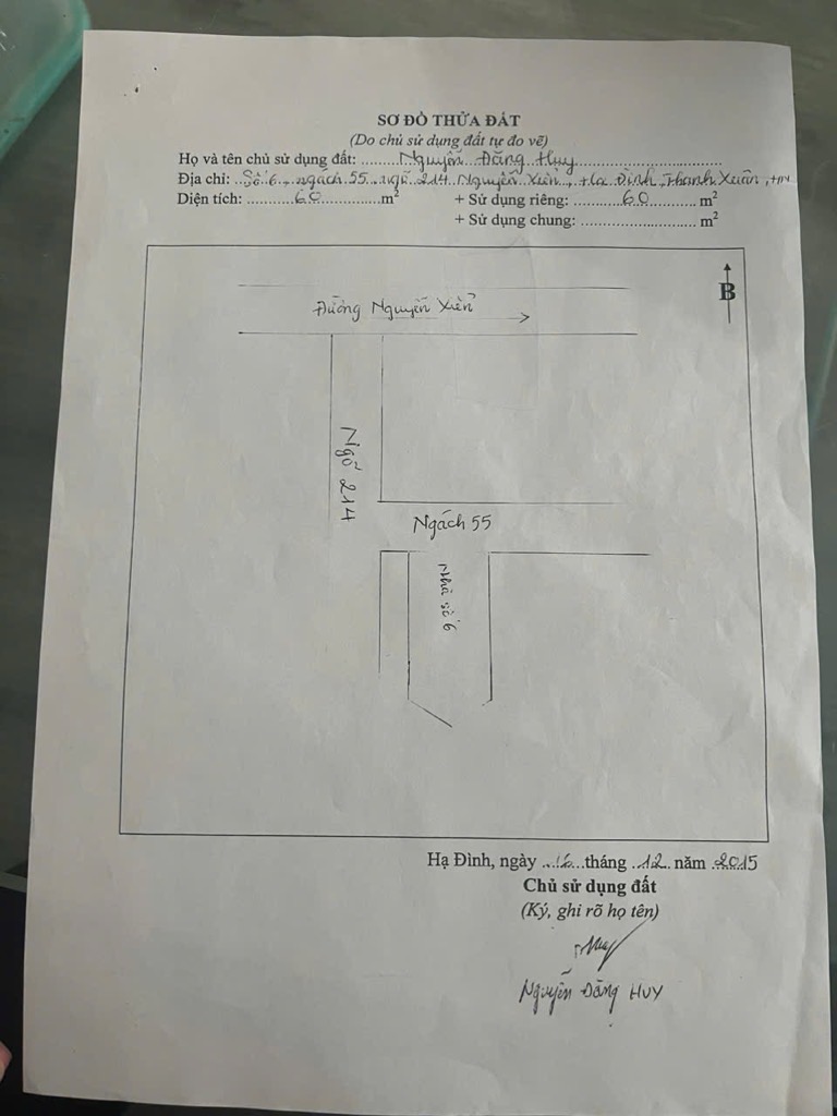 Bán nhà Nguyễn Xiển - diện tích 60m2 2 tầng - ô tô tránh - giá 6,5 tỷ