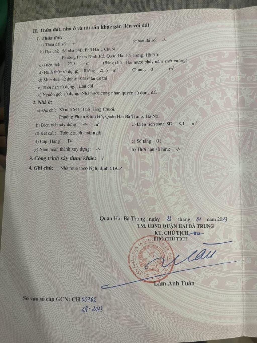 Bán nhà Hàng Chuối - diện tích 45m2 3 tầng - Nhà đẹp hiếm có - giá 13,5 tỷ