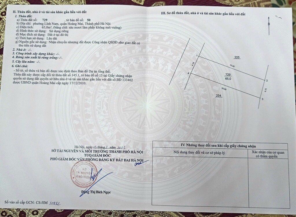 Bán nhà Lĩnh Nam - diện tích 68m2 5 tầng - Ô tô cách nhà tầm 20m - giá 13 tỷ