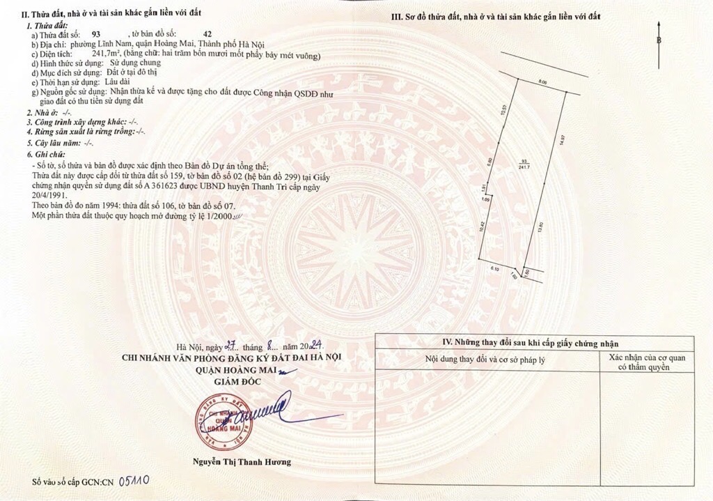 Bán nhà Nam Dư - diện tích 155m2 1 tầng - Ô TÔ TRÁNH - giá 16,7 tỷ