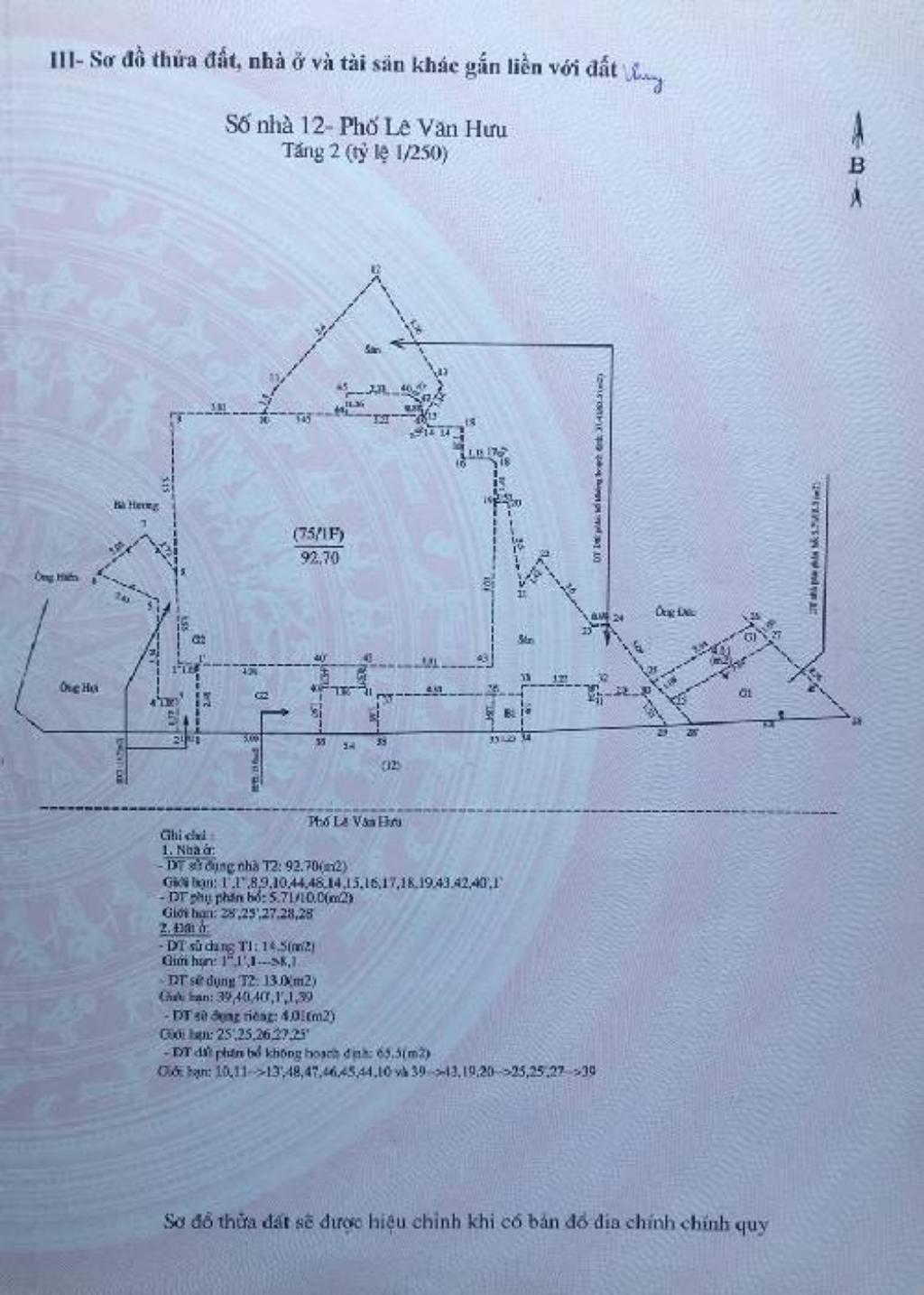 Bán nhà Lê Văn Hưu - diện tích 93m2 2 tầng - Nhà đẹp hiếm có - giá 23 tỷ