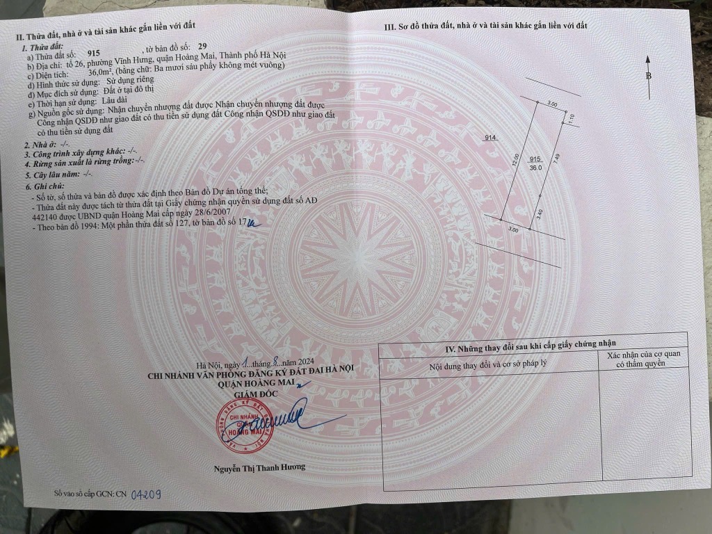 Bán nhà Vĩnh Hưng - diện tích 36m2 5 tầng - Ô TÔ CÁCH NHÀ 10M - giá 11,5 tỷ