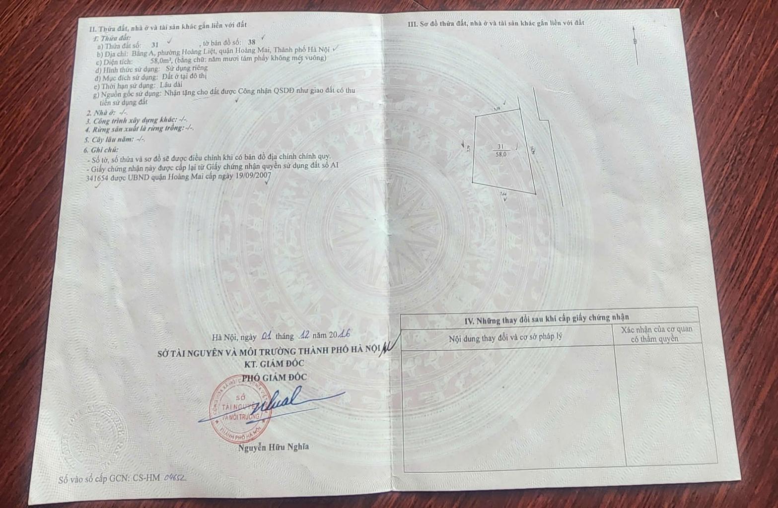 Bán nhà Bằng Liệt - diện tích 58m2 1 tầng - Ô TÔ - MẶT NGÕ THÔNG - giá 16 tỷ