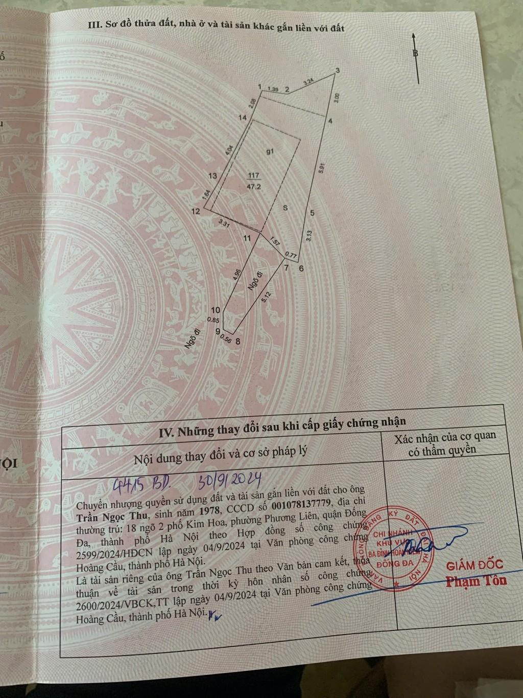 Bán nhà Thổ Quan - diện tích 47m2 5 tầng - Thang máy - giá 9,8 tỷ