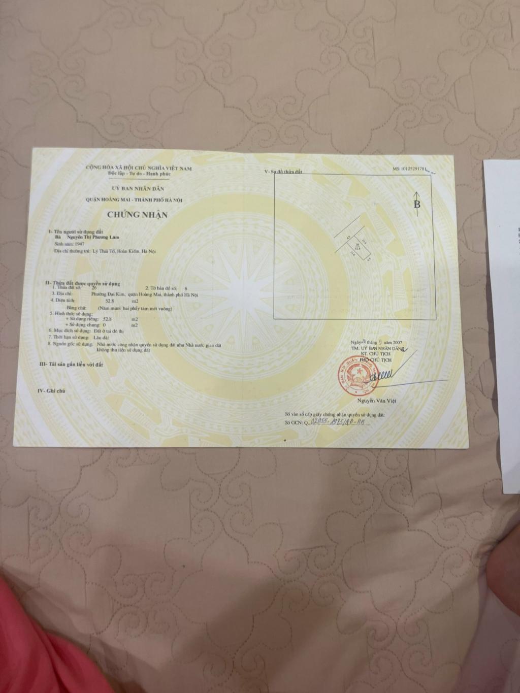 Bán nhà Kim Giang - diện tích 53m2 5 tầng - Mặt ngõ to ô tô tránh - giá 16 tỷ