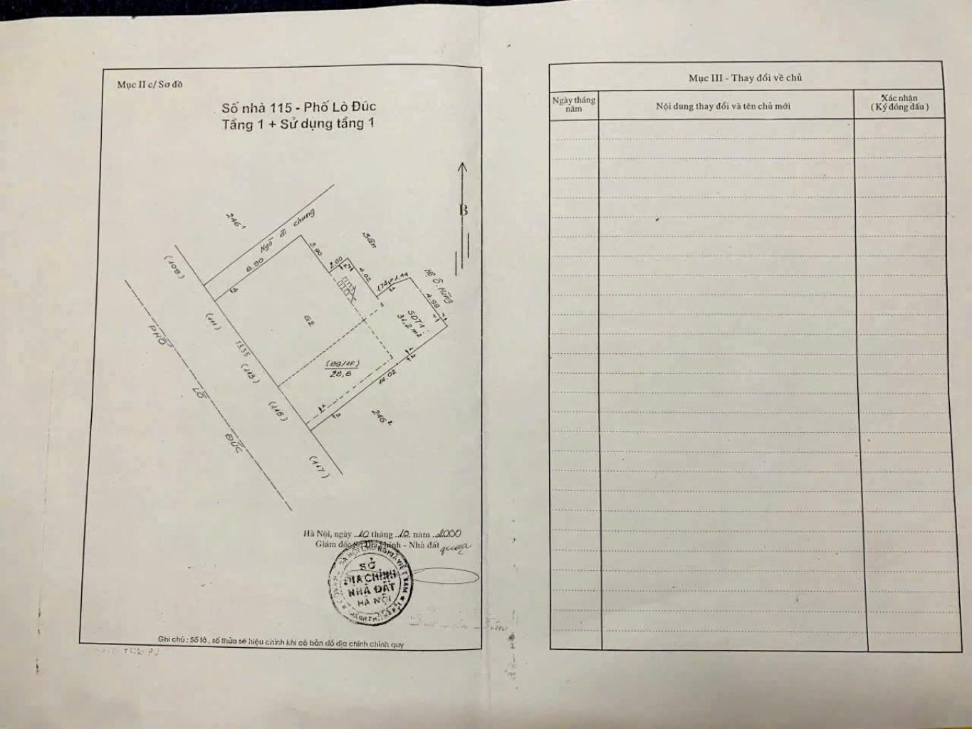 Bán nhà Lò Đúc - diện tích 64m2 1 tầng - Mặt phố cổ, kinh doanh sầm uất - giá 15,8 tỷ