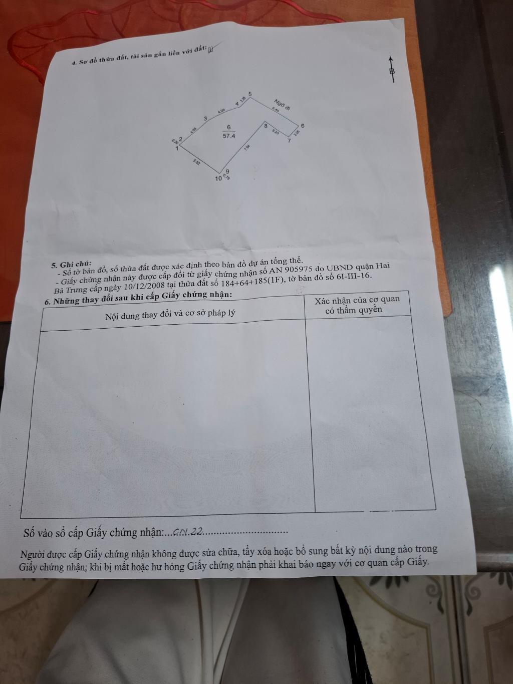 Bán nhà Kim Ngưu - diện tích 57.4m2 3 tầng - Sổ đỏ chính chủ sẵn sàng giao dịch - giá 13,5 tỷ