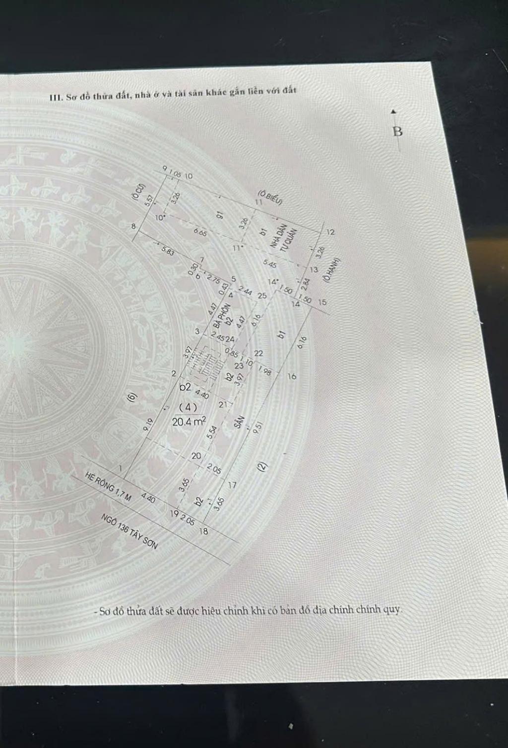 Bán nhà Tây Sơn - diện tích 47.2m2 3 tầng - mặt ngõ ô tô - giá 17 tỷ