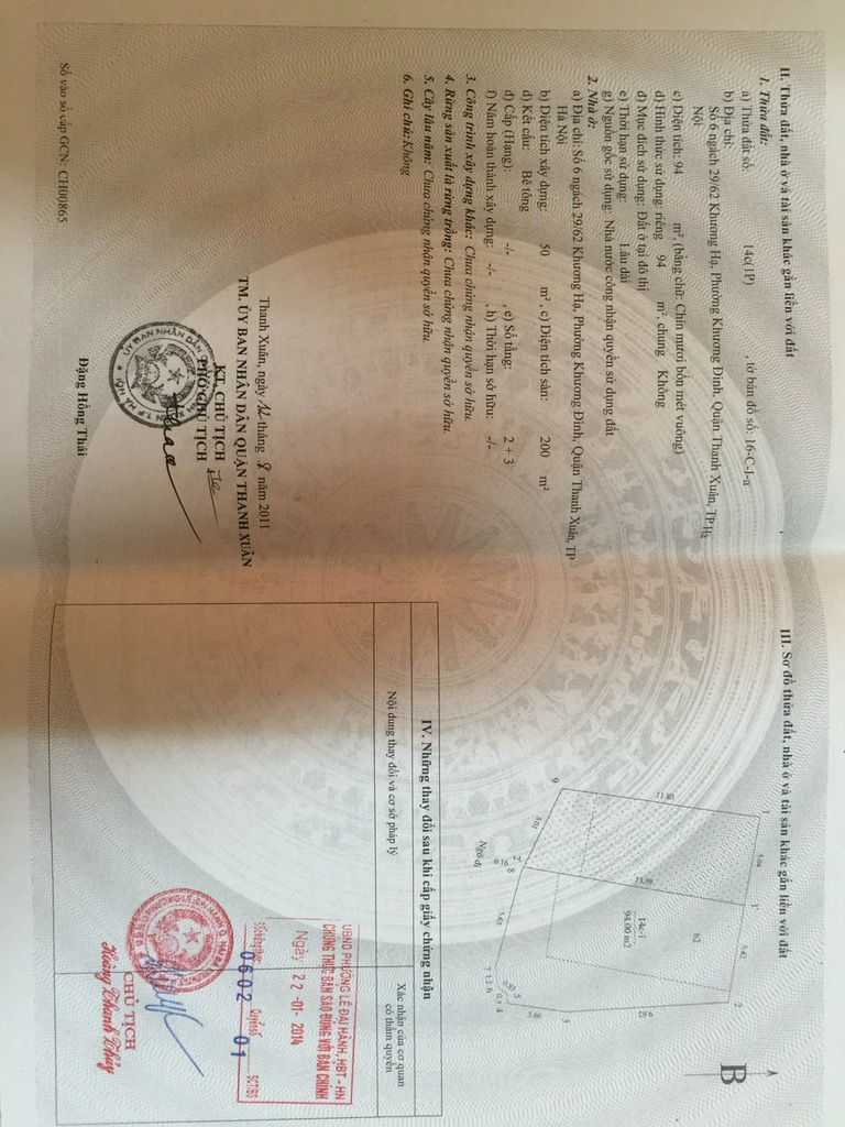 Bán nhà Khương Hạ - diện tích 94m2 5 tầng - LÔ GÓC - giá 22 tỷ