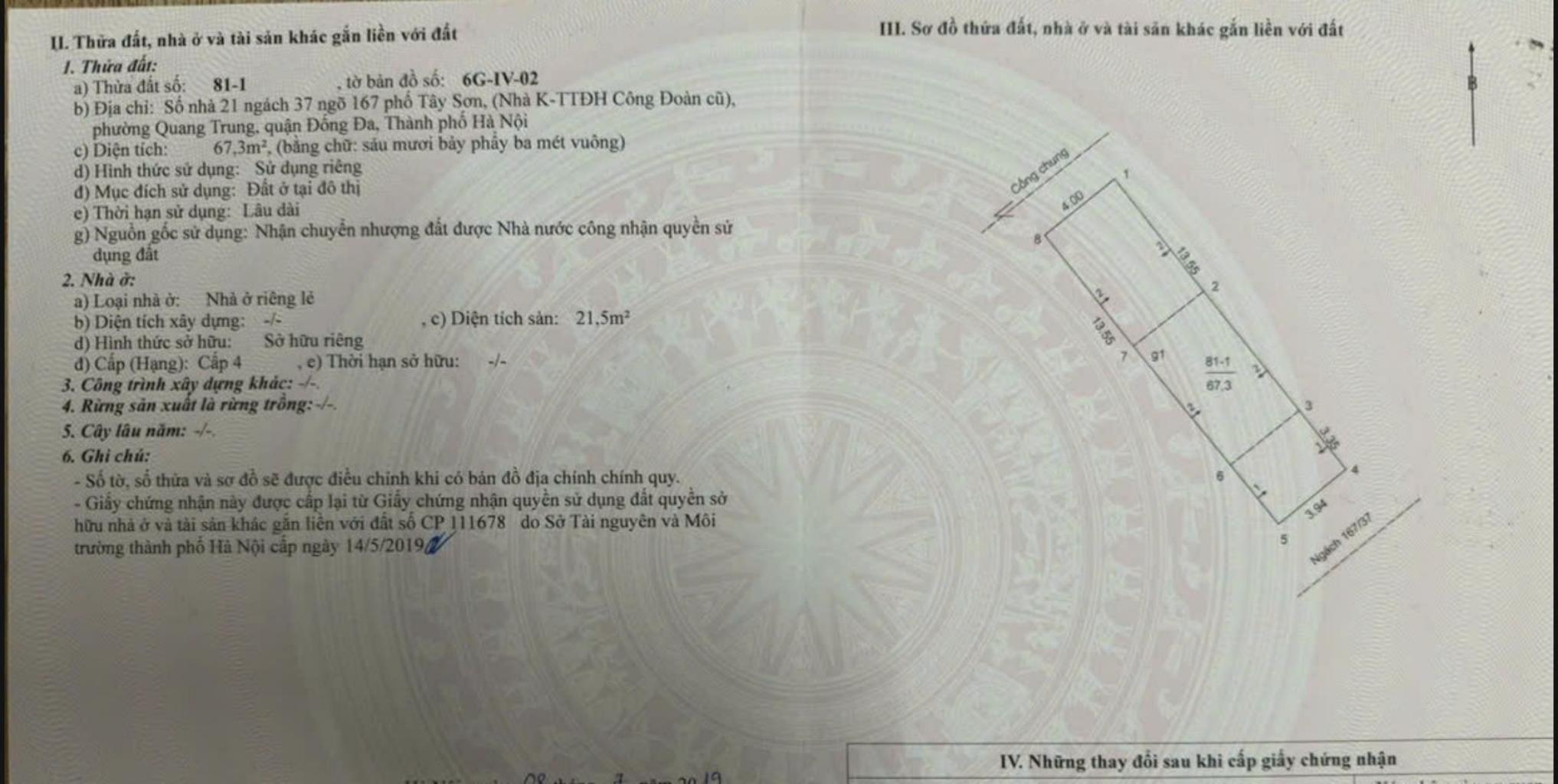 Bán nhà Tây Sơn - diện tích 67,3m2 4 tầng - Ô TÔ ĐỖ CỬA - giá 21,7 tỷ