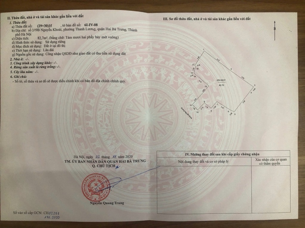 Bán nhà Nguyễn Khoái - diện tích 82.7m2 2 tầng - Mặt phố rộng - giá 11,5 tỷ