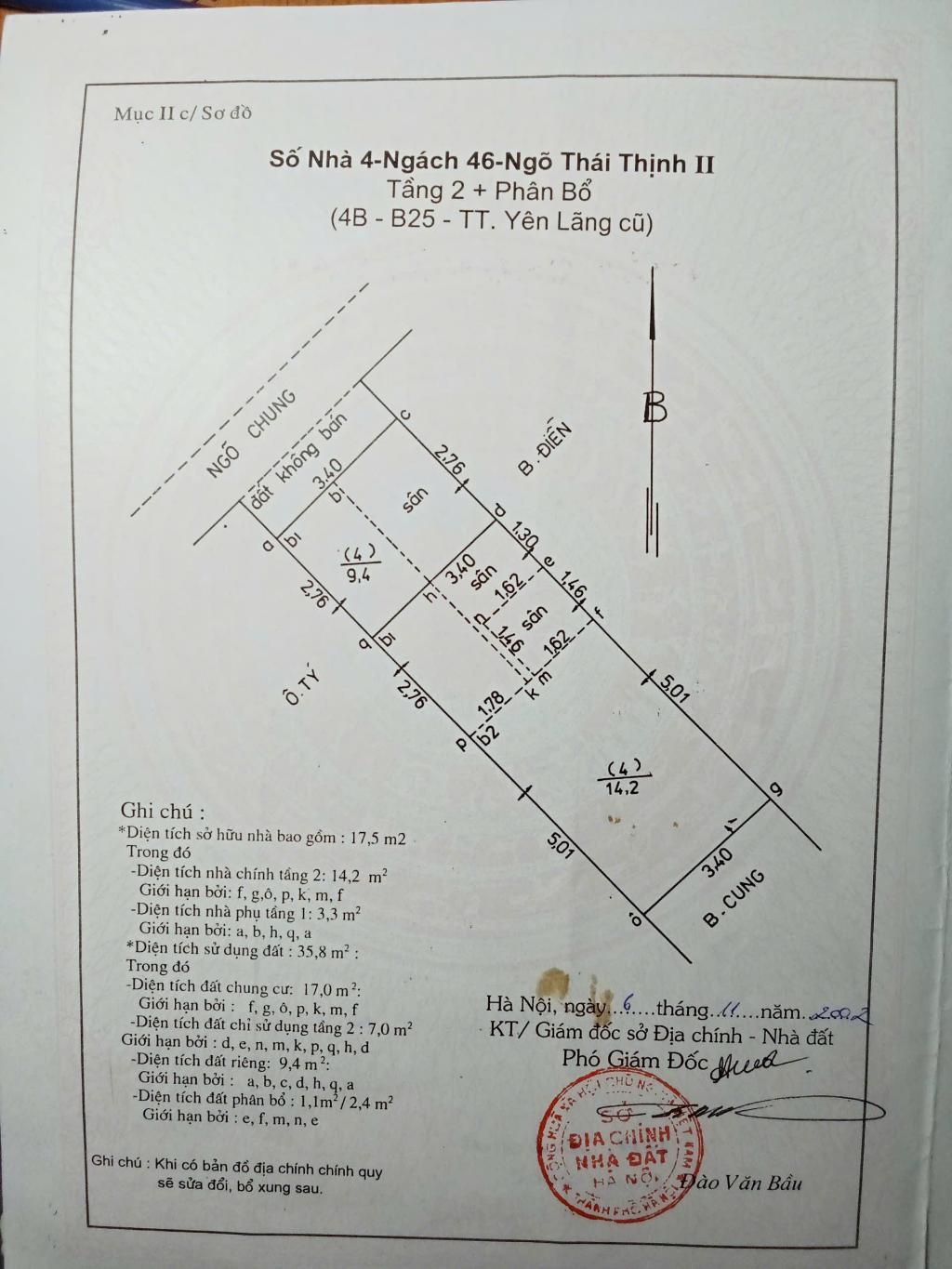 Bán nhà Yên Lãng - diện tích 35.8m2 1 tầng - Mặt phố hai mặt thoáng - giá 21 tỷ