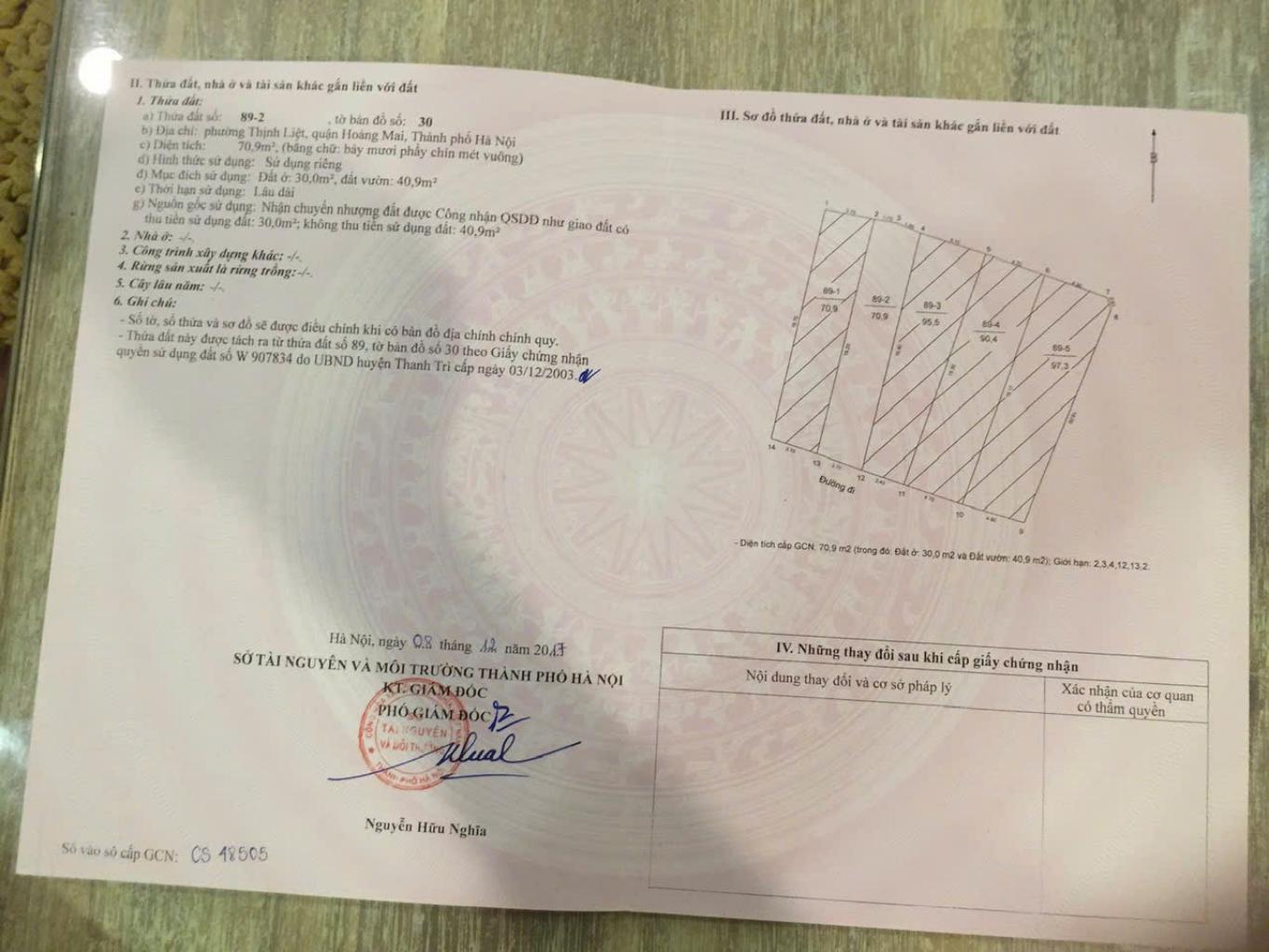 Bán nhà Giáp Nhị - diện tích 70,9m2 4 tầng - ô tô vào trong nhà - giá 16,8 tỷ