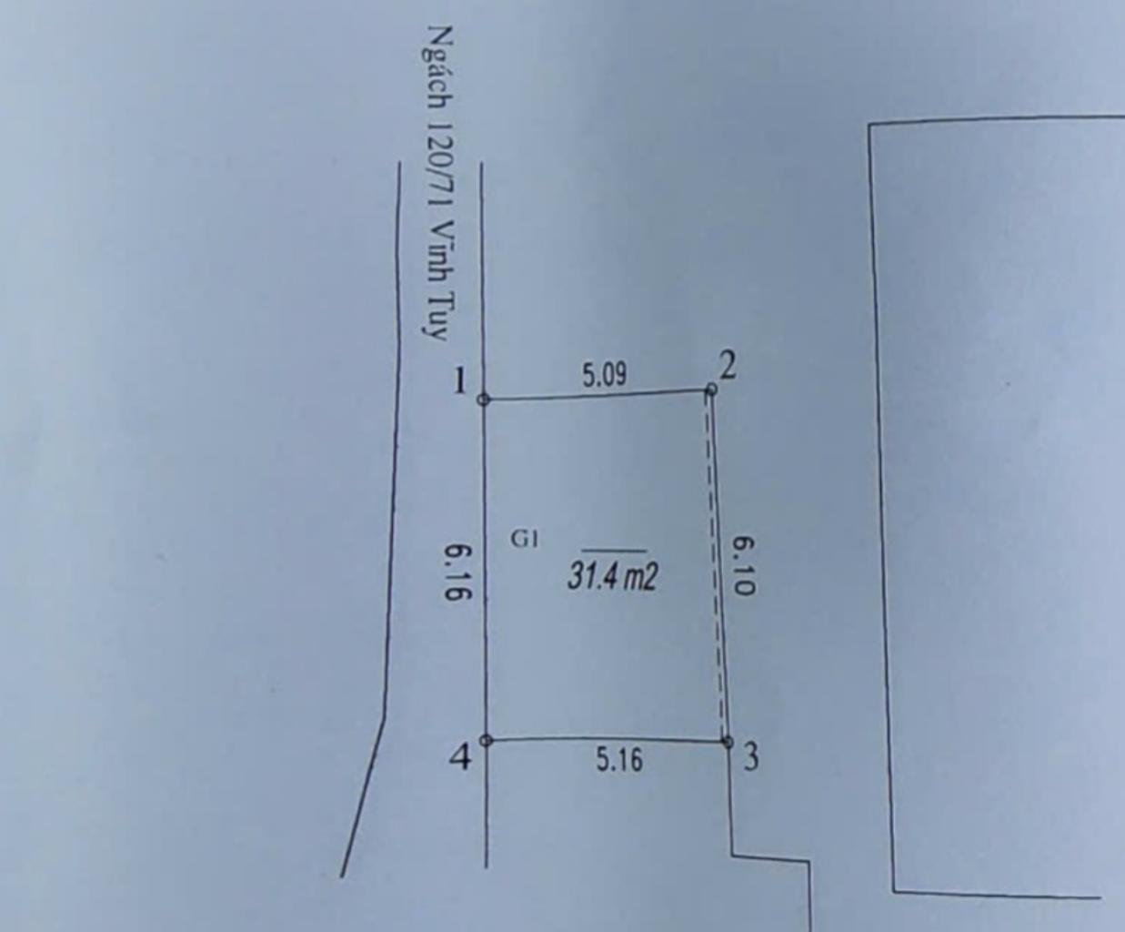 Bán nhà Vĩnh Tuy - diện tích 31.4m2 1 tầng - Mặt tiền 6.1m - giá 2 tỷ