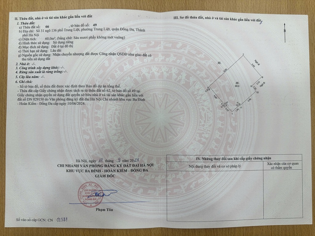 Bán nhà Trung Liệt - diện tích 60m2 7 tầng - Lô góc, thang máy - giá 19,5 tỷ