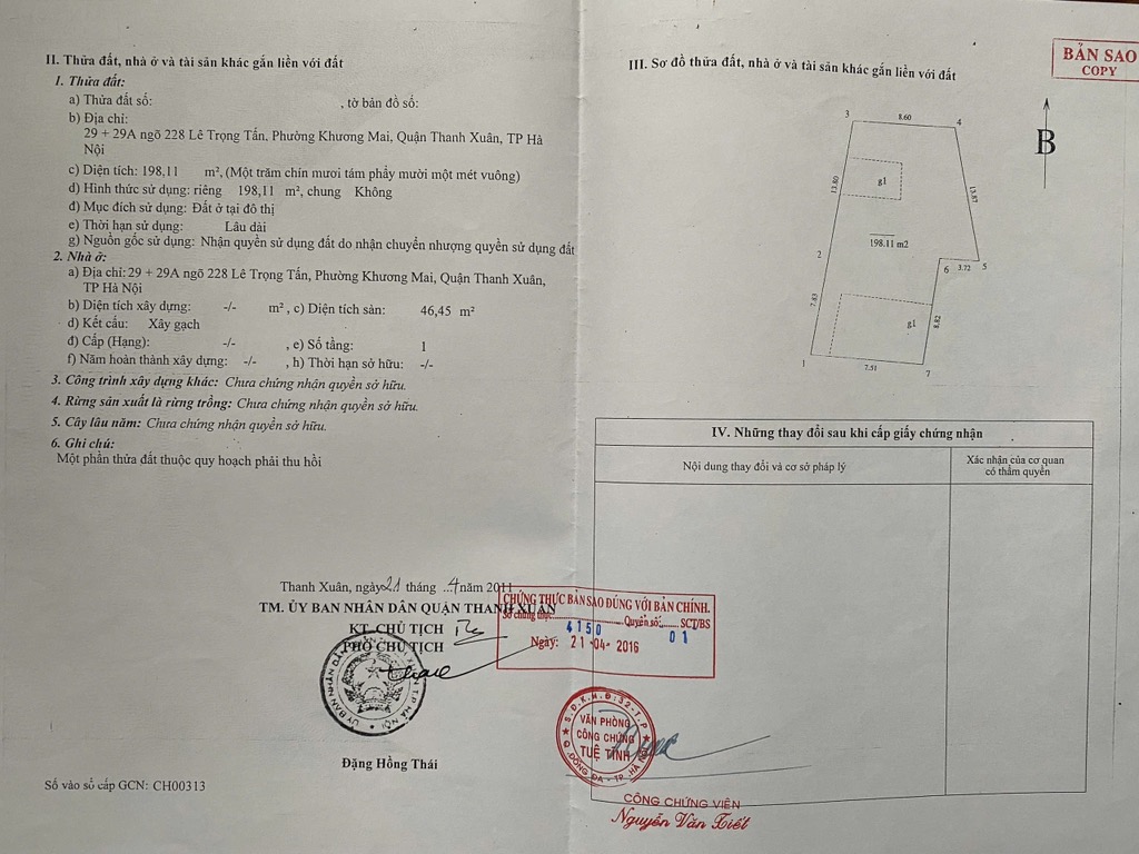 Bán nhà Trần Điền - diện tích 45m2 1 tầng - Mặt phố Trần Điền - giá 2,4 tỷ