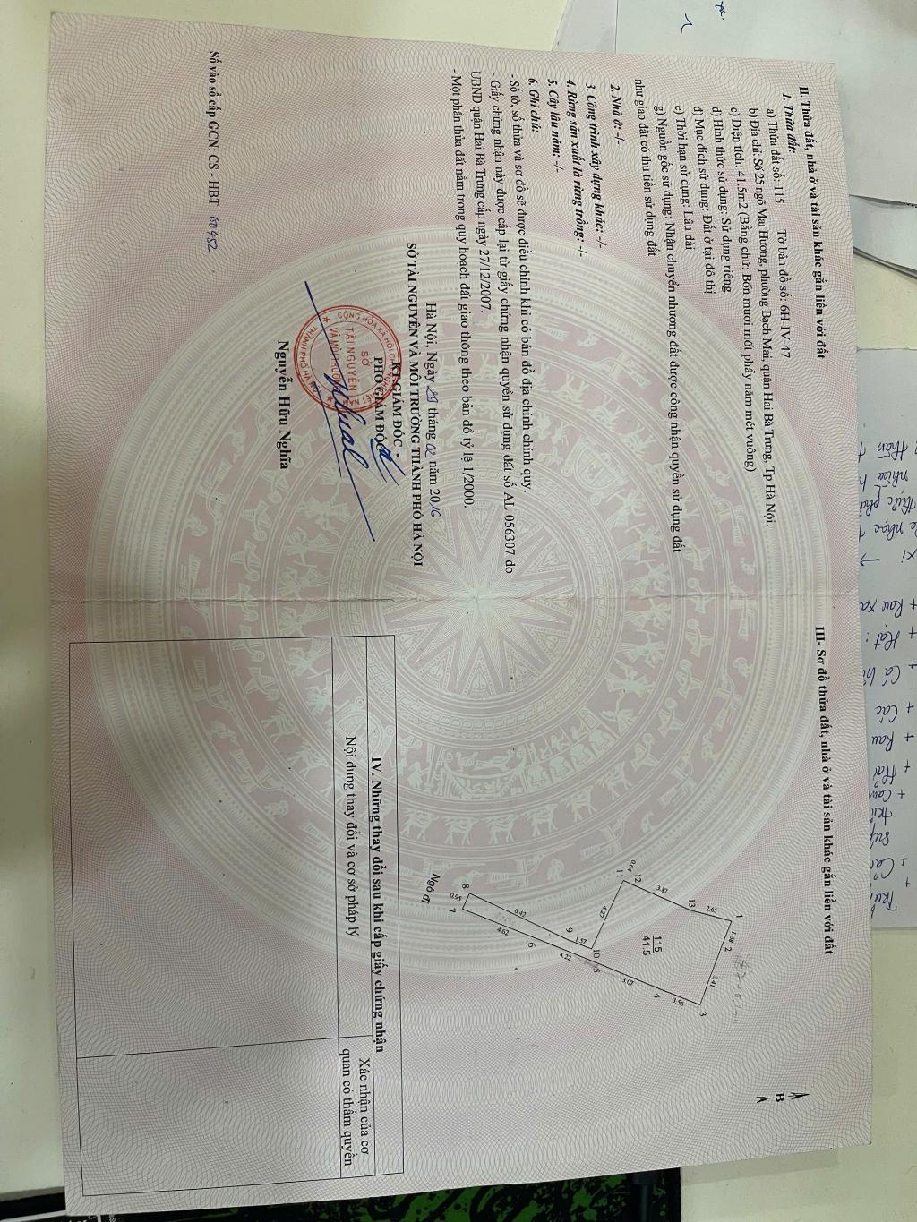 Bán nhà Ngõ Mai Hương - diện tích 41m2 4 tầng - Ô tô đỗ gần - giá 6,6 tỷ