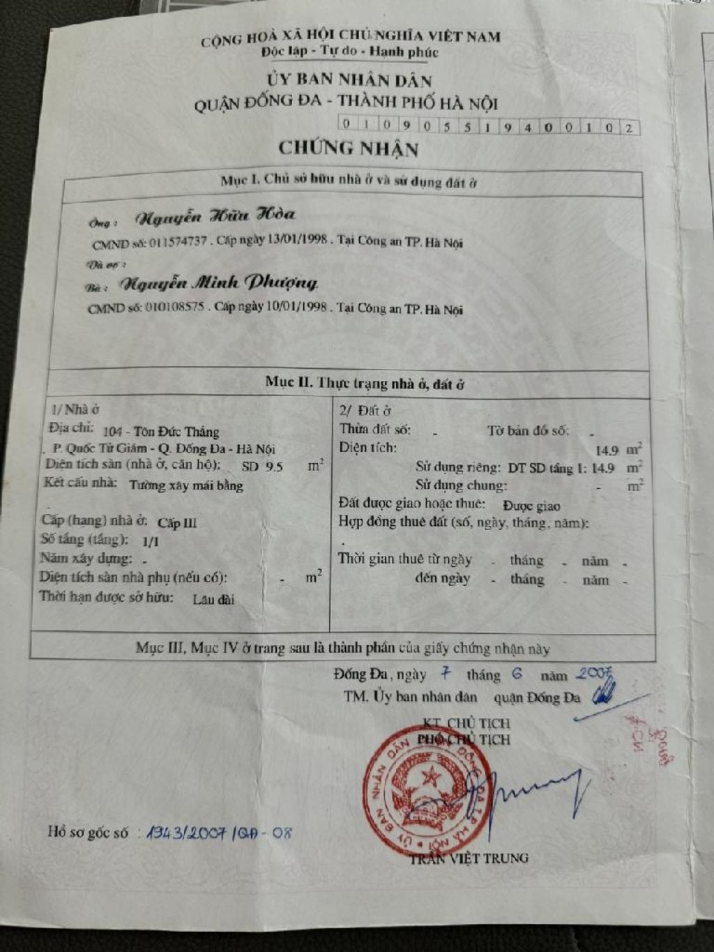 Bán nhà Tôn Đức Thắng - diện tích 14,9m2 2 tầng - Mặt phố kinh doanh tấp nập - giá 4,36 tỷ