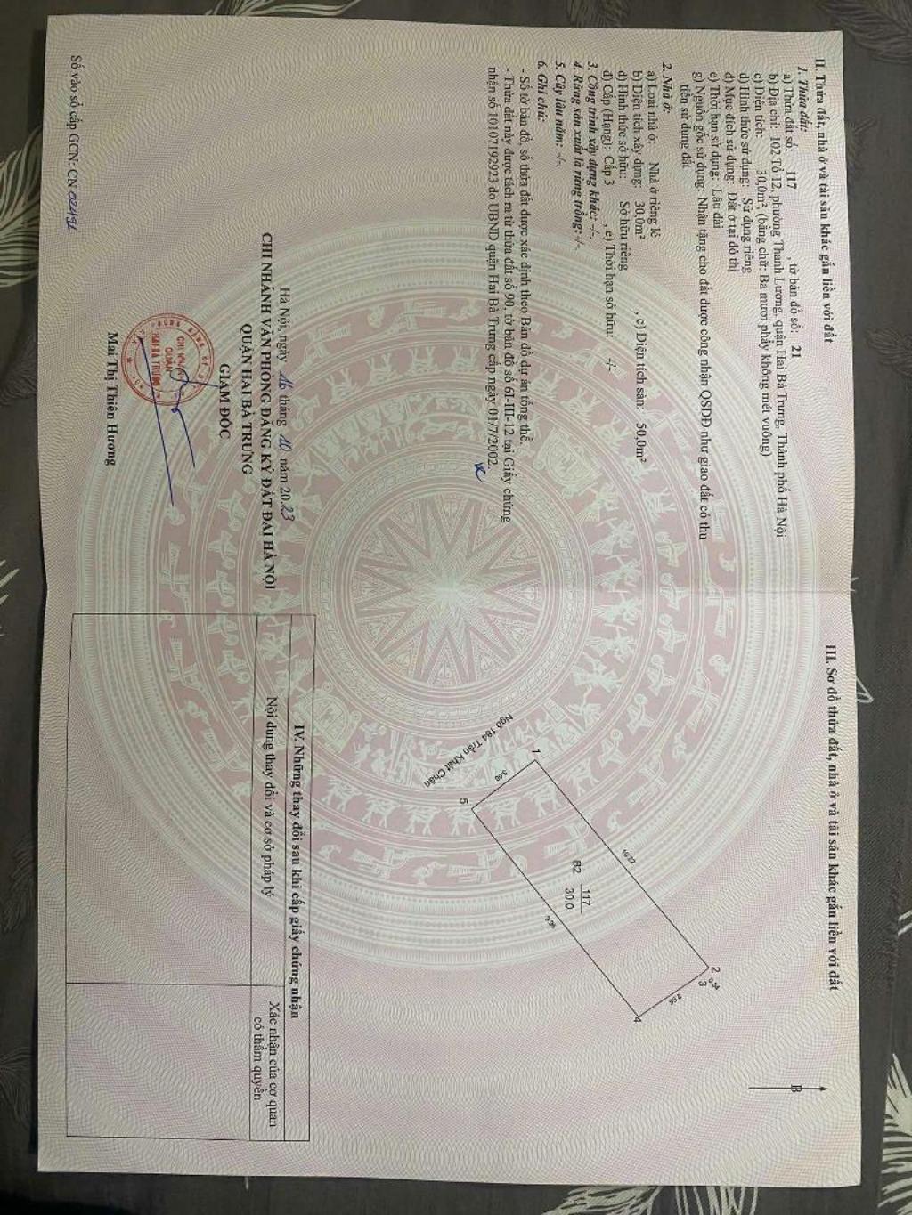 Bán nhà Đê Trần Khát Chân - diện tích 30m2 3 tầng - Mặt ngõ ô tô kinh doanh - giá 8,5 tỷ